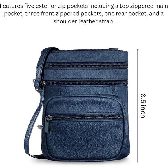 Genuine Leather Cross Body Bags Purse for Women, Purses Women's Shoulder Sling H - Picture 2 of 5